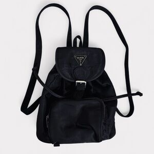 Guess Black mini Backpack with Front Pocket